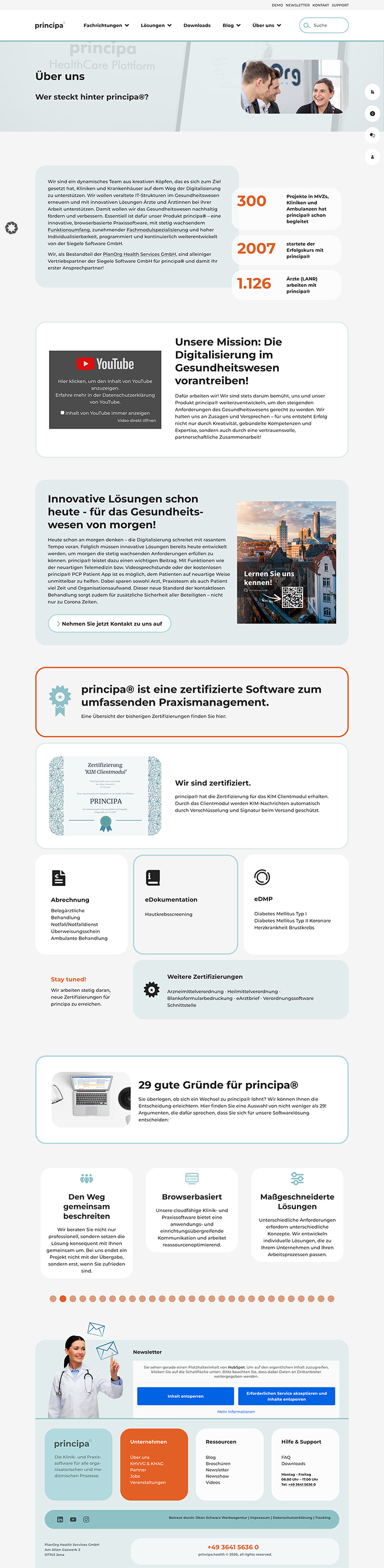 principa®: Browserbasierte Praxissoftware für MVZ, SPZ, KIS & Praxisklinik. Effizientes Termin- & Ressourcenmanagement, Patientenakte & mehr.