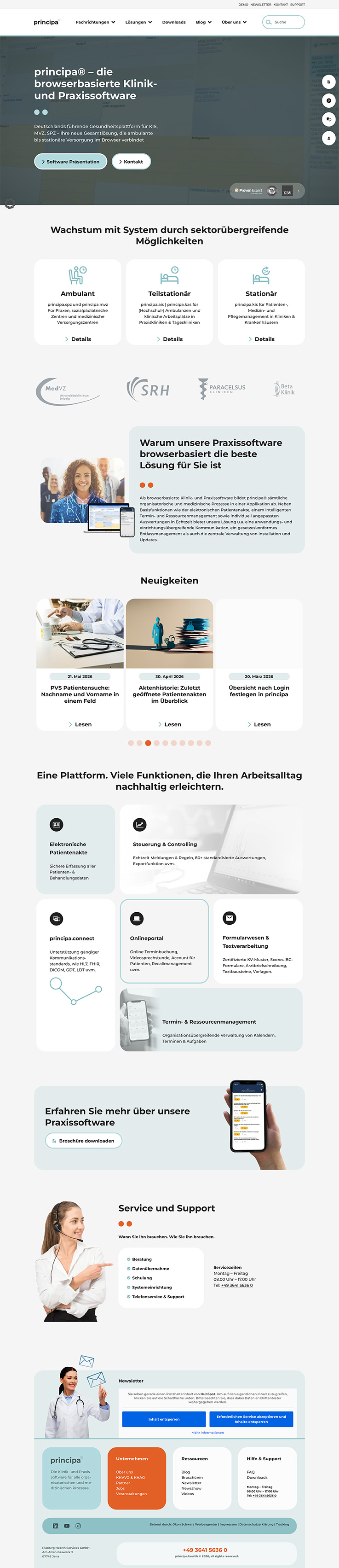 principa®: Browserbasierte Praxissoftware für MVZ, SPZ, KIS & Praxisklinik. Effizientes Termin- & Ressourcenmanagement, Patientenakte & mehr.